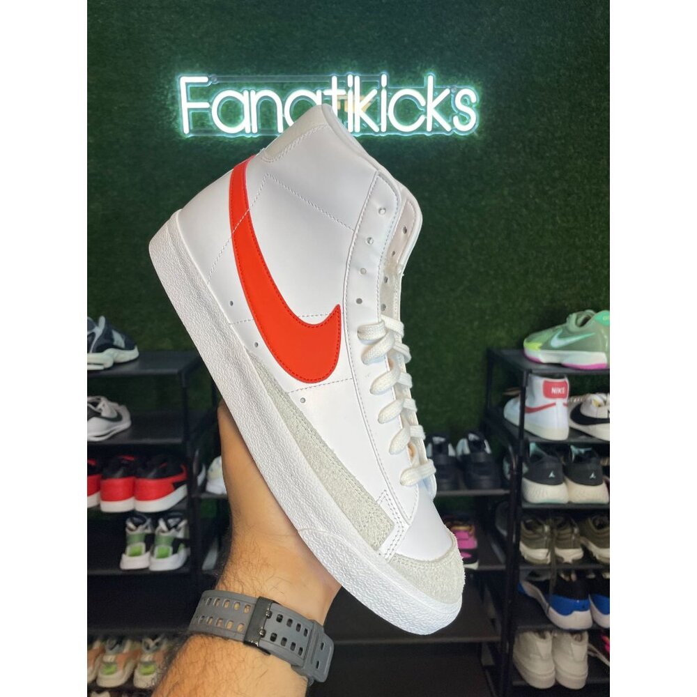Nike Blazer Mid 77 Mens Size 13 Shoes White Red High Top Sneakers BQ6806-128